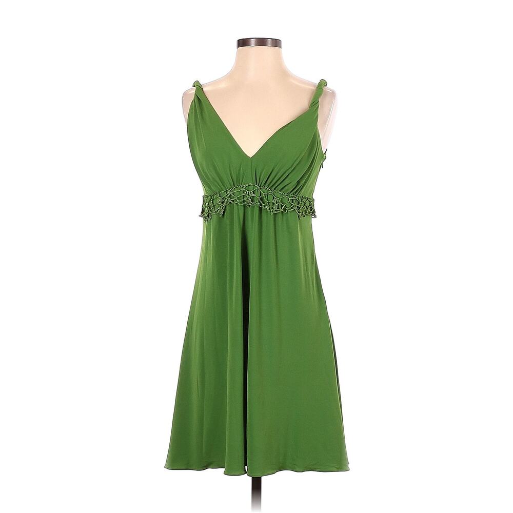 Laundry by Shelli Segal Green Webb Whimysgoth Cottage Croquette Y2k Dress Sz 2